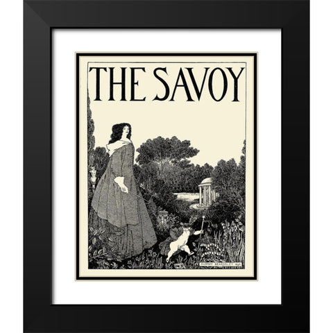 Savoy 1896 Vol.1 - Cover Design Black Modern Wood Framed Art Print with Double Matting by Beardsley, Aubrey