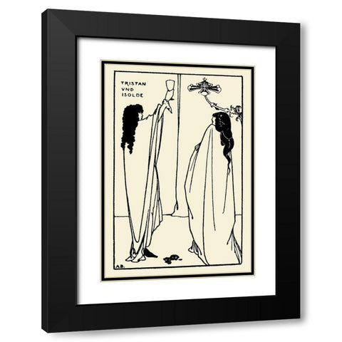 Savoy 1896 Vol.7 - Tristan and Isolde Black Modern Wood Framed Art Print with Double Matting by Beardsley, Aubrey