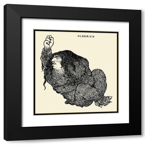 Savoy 1896 Vol.8 - Alberich Black Modern Wood Framed Art Print with Double Matting by Beardsley, Aubrey