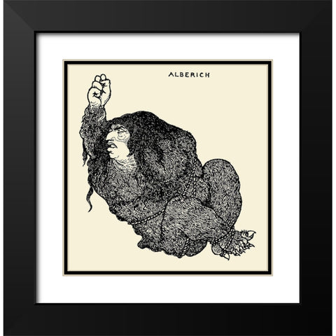 Savoy 1896 Vol.8 - Alberich Black Modern Wood Framed Art Print with Double Matting by Beardsley, Aubrey