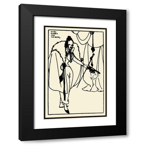 Savoy 1896 Vol.8 - Carl Maria von Weber Black Modern Wood Framed Art Print with Double Matting by Beardsley, Aubrey