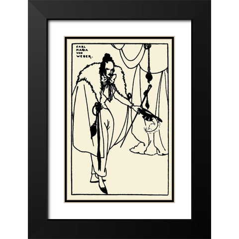 Savoy 1896 Vol.8 - Carl Maria von Weber Black Modern Wood Framed Art Print with Double Matting by Beardsley, Aubrey
