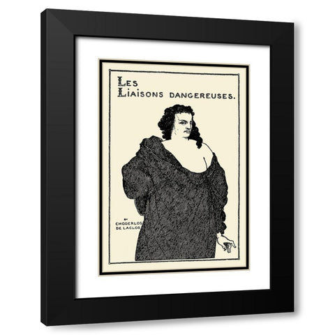 Savoy 1896 Vol.8 - Les Liaisons Dangereuses Black Modern Wood Framed Art Print with Double Matting by Beardsley, Aubrey