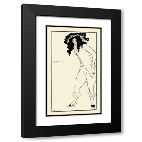 Savoy 1896 Vol.8 - Mrs Pinchwife Black Modern Wood Framed Art Print with Double Matting by Beardsley, Aubrey