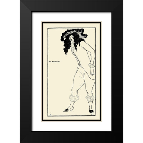Savoy 1896 Vol.8 - Mrs Pinchwife Black Modern Wood Framed Art Print with Double Matting by Beardsley, Aubrey