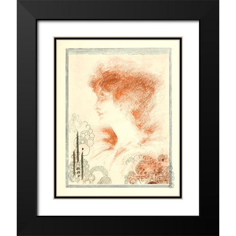 Rejane 1897 Black Modern Wood Framed Art Print with Double Matting by Beardsley, Aubrey