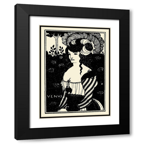 Venus 1898 Black Modern Wood Framed Art Print with Double Matting by Beardsley, Aubrey