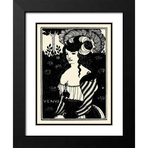 Venus 1898 Black Modern Wood Framed Art Print with Double Matting by Beardsley, Aubrey