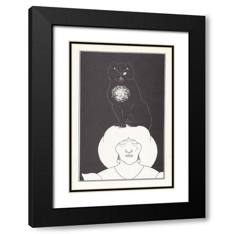Tales of Mystery 1894 - The Black Cat Black Modern Wood Framed Art Print with Double Matting by Beardsley, Aubrey