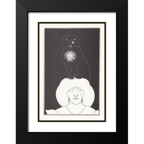 Tales of Mystery 1894 - The Black Cat Black Modern Wood Framed Art Print with Double Matting by Beardsley, Aubrey