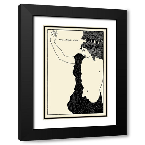 Under the Hill 1903 - Ave Atque Vale Black Modern Wood Framed Art Print with Double Matting by Beardsley, Aubrey