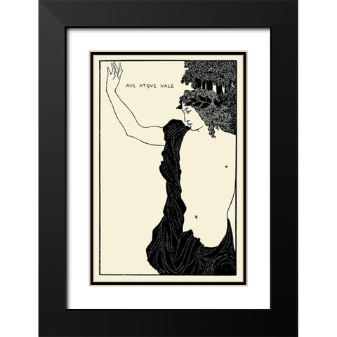 Under the Hill 1903 - Ave Atque Vale Black Modern Wood Framed Art Print with Double Matting by Beardsley, Aubrey