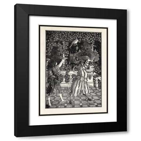 Under the Hill 1903 - Fruit Bearers Black Modern Wood Framed Art Print with Double Matting by Beardsley, Aubrey