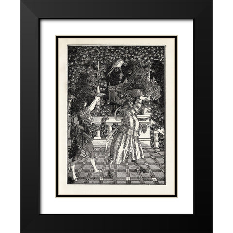 Under the Hill 1903 - Fruit Bearers Black Modern Wood Framed Art Print with Double Matting by Beardsley, Aubrey