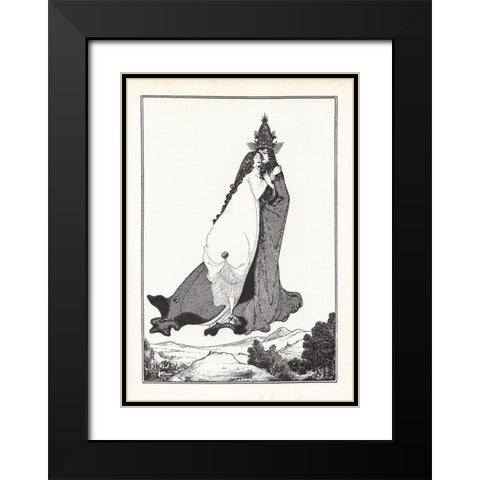Under the Hill 1903 - St. Rose of Lima Black Modern Wood Framed Art Print with Double Matting by Beardsley, Aubrey