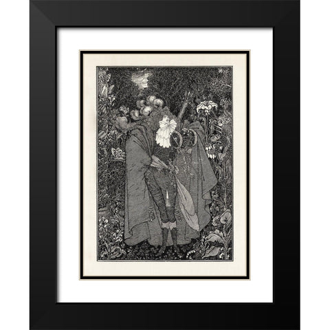 Under the Hill 1903 - The Abbe Black Modern Wood Framed Art Print with Double Matting by Beardsley, Aubrey