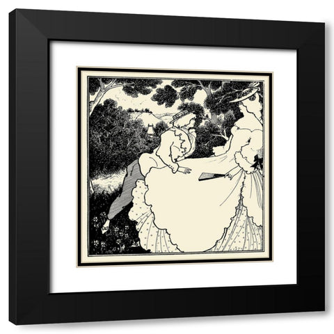 Under the Hill 1903 - Three Musicians Black Modern Wood Framed Art Print with Double Matting by Beardsley, Aubrey