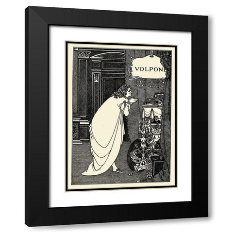 Volpone 1898 - Frontispiece Black Modern Wood Framed Art Print with Double Matting by Beardsley, Aubrey
