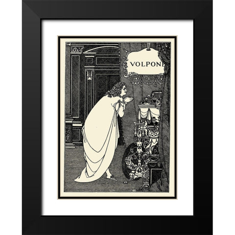 Volpone 1898 - Frontispiece Black Modern Wood Framed Art Print with Double Matting by Beardsley, Aubrey