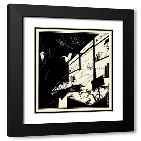 Yellow Book 1894 Vol.1 - BW Black Modern Wood Framed Art Print with Double Matting by Beardsley, Aubrey