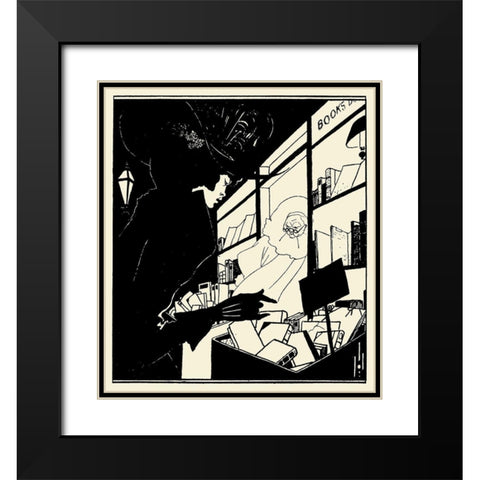 Yellow Book 1894 Vol.1 - BW Black Modern Wood Framed Art Print with Double Matting by Beardsley, Aubrey