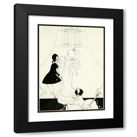 Yellow Book 1894 Vol.2 - Marionettes 2 Black Modern Wood Framed Art Print with Double Matting by Beardsley, Aubrey