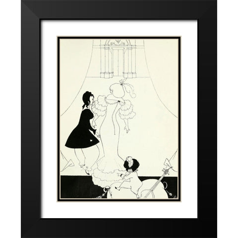 Yellow Book 1894 Vol.2 - Marionettes 2 Black Modern Wood Framed Art Print with Double Matting by Beardsley, Aubrey