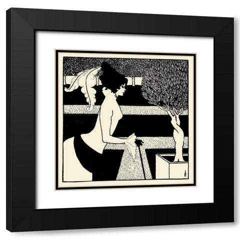 Yellow Book 1894 Vol.2 - Title page Black Modern Wood Framed Art Print with Double Matting by Beardsley, Aubrey