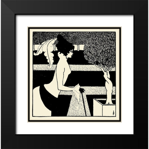 Yellow Book 1894 Vol.2 - Title page Black Modern Wood Framed Art Print with Double Matting by Beardsley, Aubrey