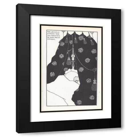 Yellow Book 1894 Vol.3 - Portrait of himself Black Modern Wood Framed Art Print with Double Matting by Beardsley, Aubrey