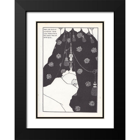 Yellow Book 1894 Vol.3 - Portrait of himself Black Modern Wood Framed Art Print with Double Matting by Beardsley, Aubrey