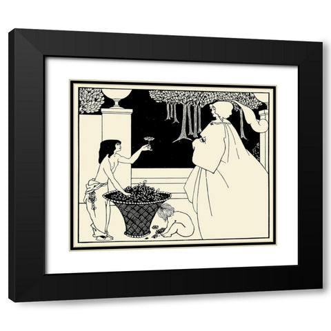 Yellow Book 1895 Vol.4 - Front cover Black Modern Wood Framed Art Print with Double Matting by Beardsley, Aubrey