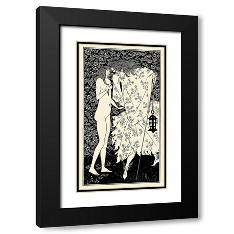 Yellow Book 1895 Vol.4 - Mysterious Rose Garden Black Modern Wood Framed Art Print with Double Matting by Beardsley, Aubrey