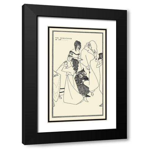Yellow Book 1895 Vol.4 - Repentence of Mrs Black Modern Wood Framed Art Print with Double Matting by Beardsley, Aubrey