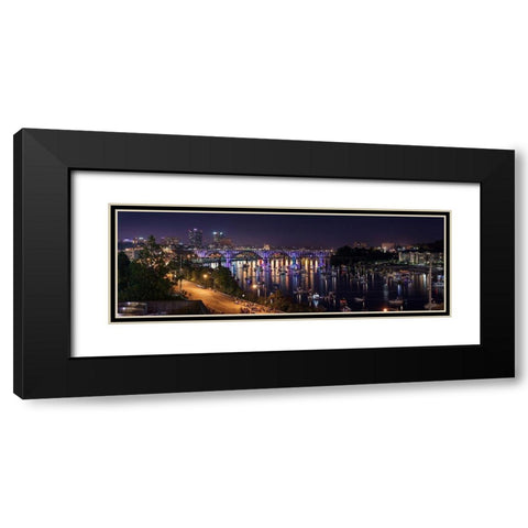 Knoxville Tennessee Panorama Black Modern Wood Framed Art Print with Double Matting by Tennessee Picture Archive