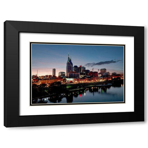 Nashville-Tennessee Skyline Black Modern Wood Framed Art Print with Double Matting by Highsmith, Carol