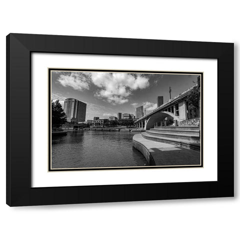 Buffalo Bayou Trail-Championship Park-Downtown Houston-Texas Black Modern Wood Framed Art Print with Double Matting by Texas Picture Archive