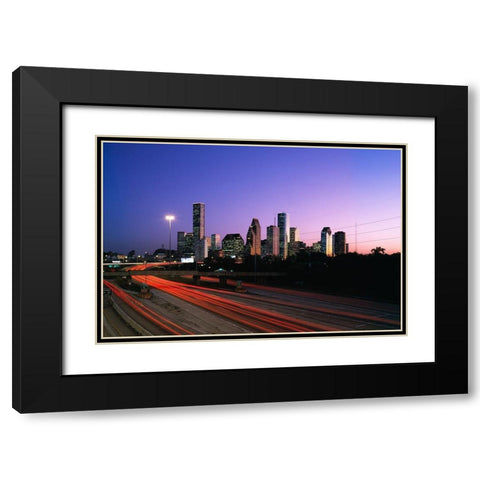 Houston-Texas Skyline III Black Modern Wood Framed Art Print with Double Matting by Highsmith, Carol