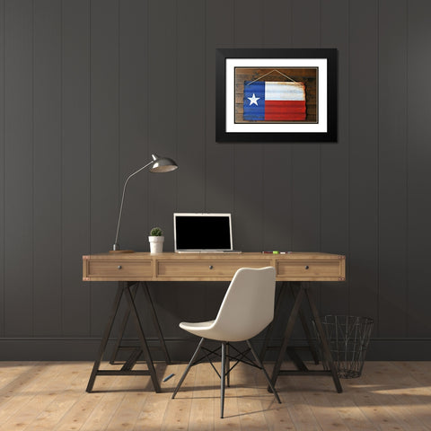 Texas State Flag Black Modern Wood Framed Art Print with Double Matting by Texas Picture Archive