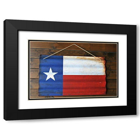 Texas State Flag Black Modern Wood Framed Art Print with Double Matting by Texas Picture Archive