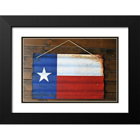 Texas State Flag Black Modern Wood Framed Art Print with Double Matting by Texas Picture Archive
