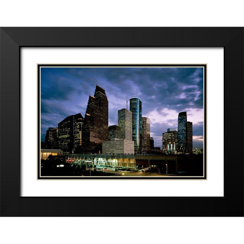 Twilight in Houston-Texas Black Modern Wood Framed Art Print with Double Matting by Highsmith, Carol