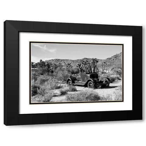 Abandoned Truck in the Desert Black Modern Wood Framed Art Print with Double Matting by Vintage Photo Archive