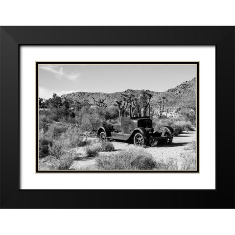 Abandoned Truck in the Desert Black Modern Wood Framed Art Print with Double Matting by Vintage Photo Archive