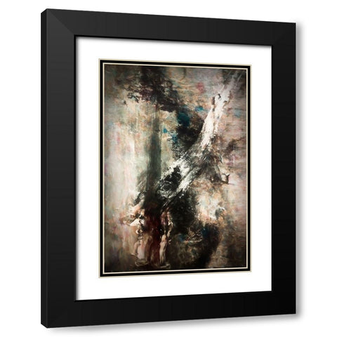 Shadow Figures Black Modern Wood Framed Art Print with Double Matting by Alpenglow Workshop