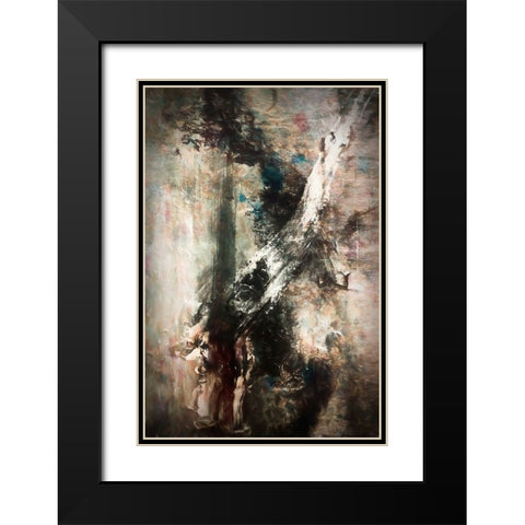 Shadow Figures Black Modern Wood Framed Art Print with Double Matting by Alpenglow Workshop