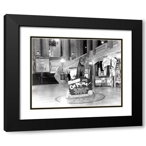 Lobby of the Rialto Theatre during Cat People premiere, 1940 Black Modern Wood Framed Art Print with Double Matting by Vintage Hollywood Archive