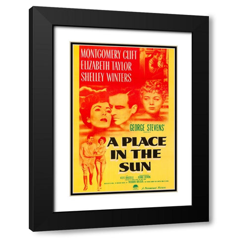 A Place in the Sun-1951 Black Modern Wood Framed Art Print with Double Matting by Vintage Hollywood Archive