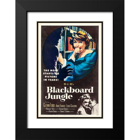Blackboard Jungle-1955 Black Modern Wood Framed Art Print with Double Matting by Vintage Hollywood Archive