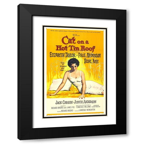 Cat on a Hot Tin Roof-1958 Black Modern Wood Framed Art Print with Double Matting by Vintage Hollywood Archive